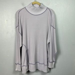 Urban Outfitters Lavender Waffle Knit Thermal Long Sleeve Turtleneck Top Small